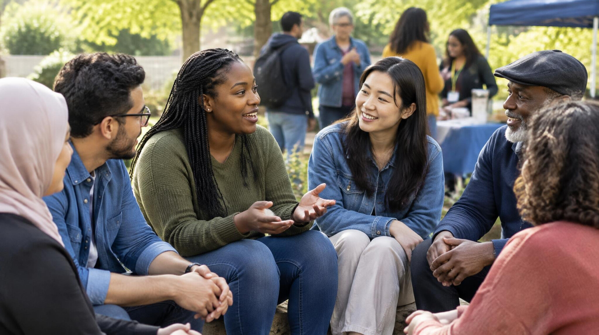 diverse people in conversation
