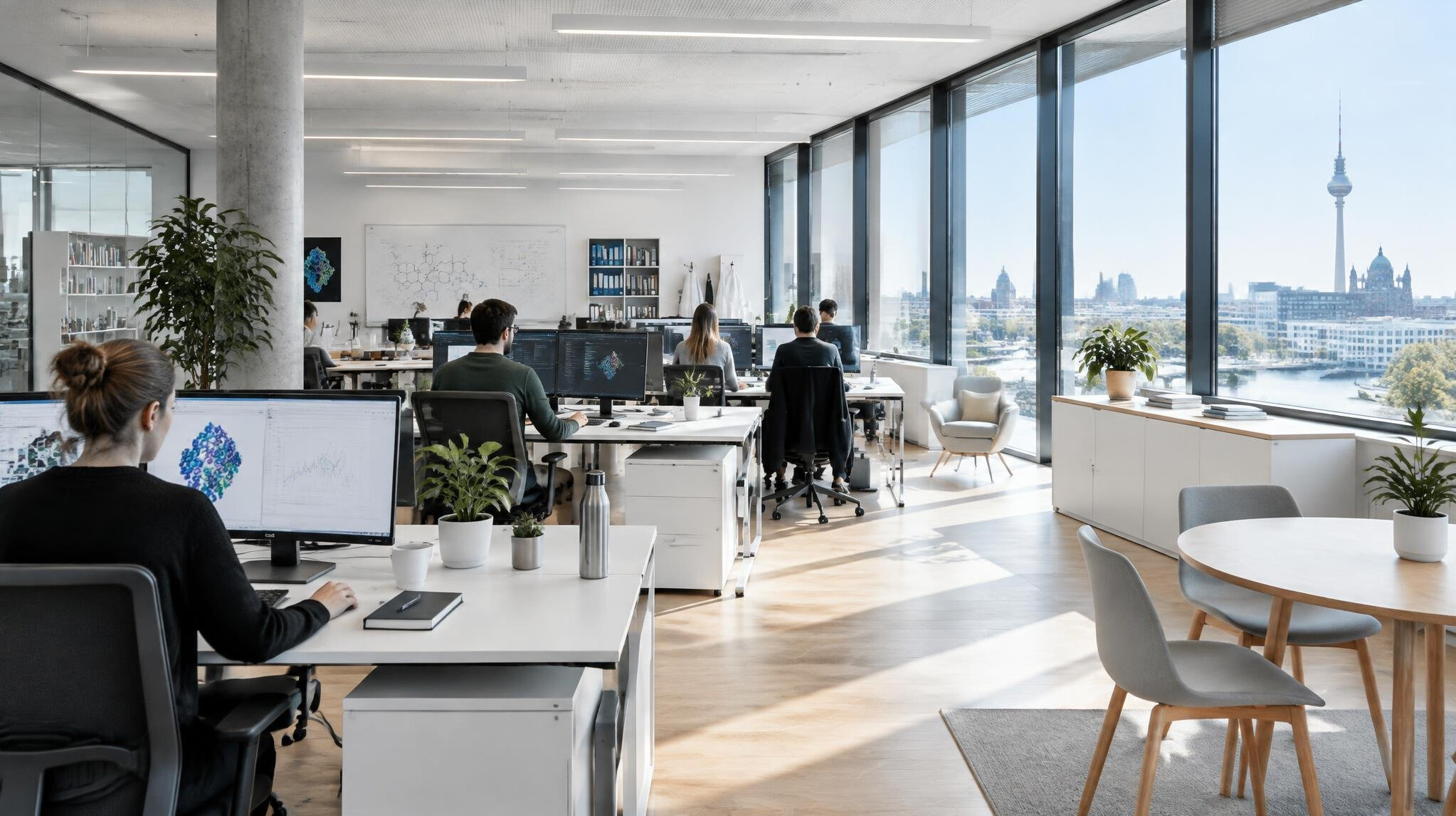 Modern open-plan research institute office
